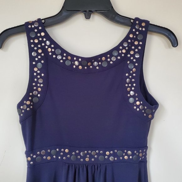 Lucy & Laurel Navy Blue Dress with Metal Embellishments Size Small - Picture 3 of 7
